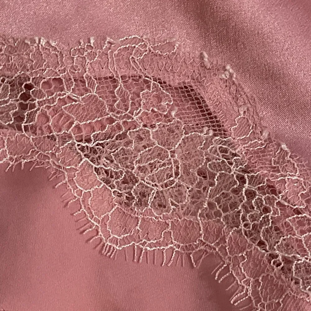 Victoria's Secret Satin Tap Shorts Light Pink Lace Trim Sleep Pajama Bottoms XS